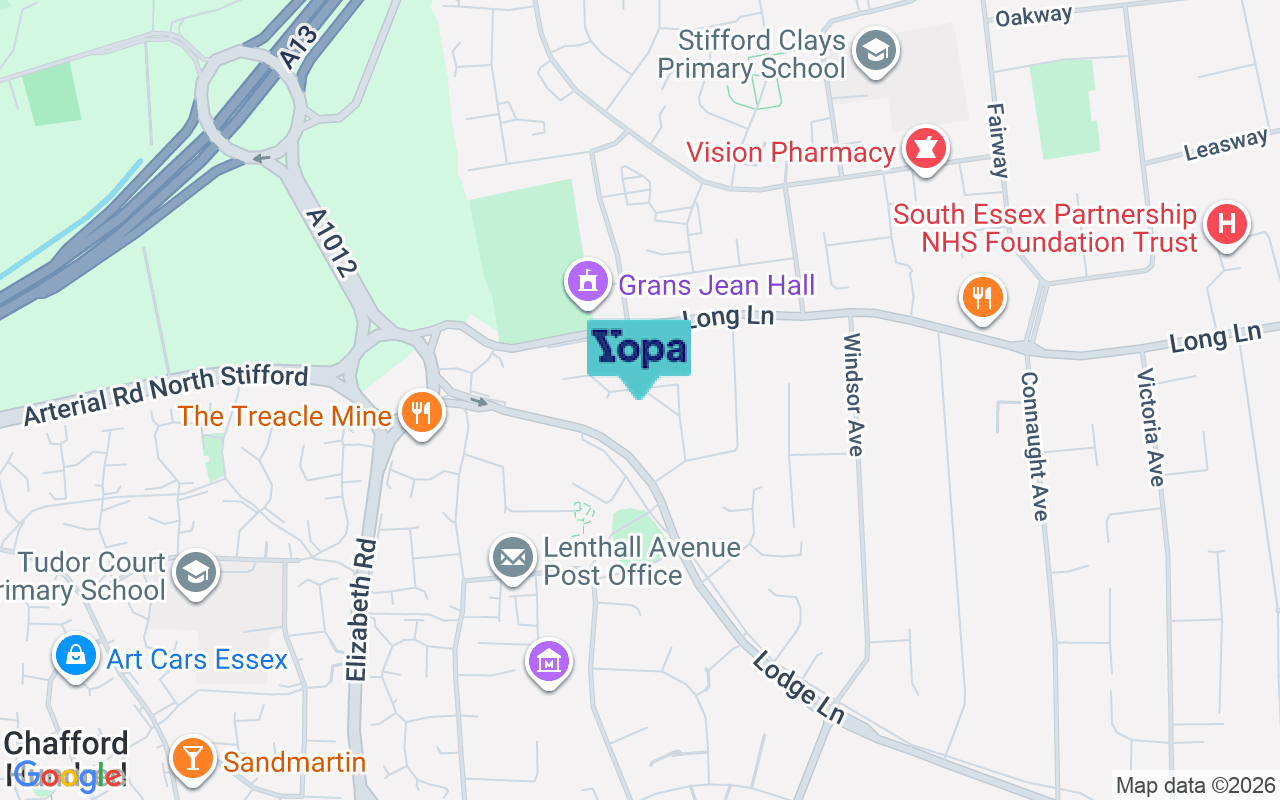 Map showing the location of RM16 2TJ