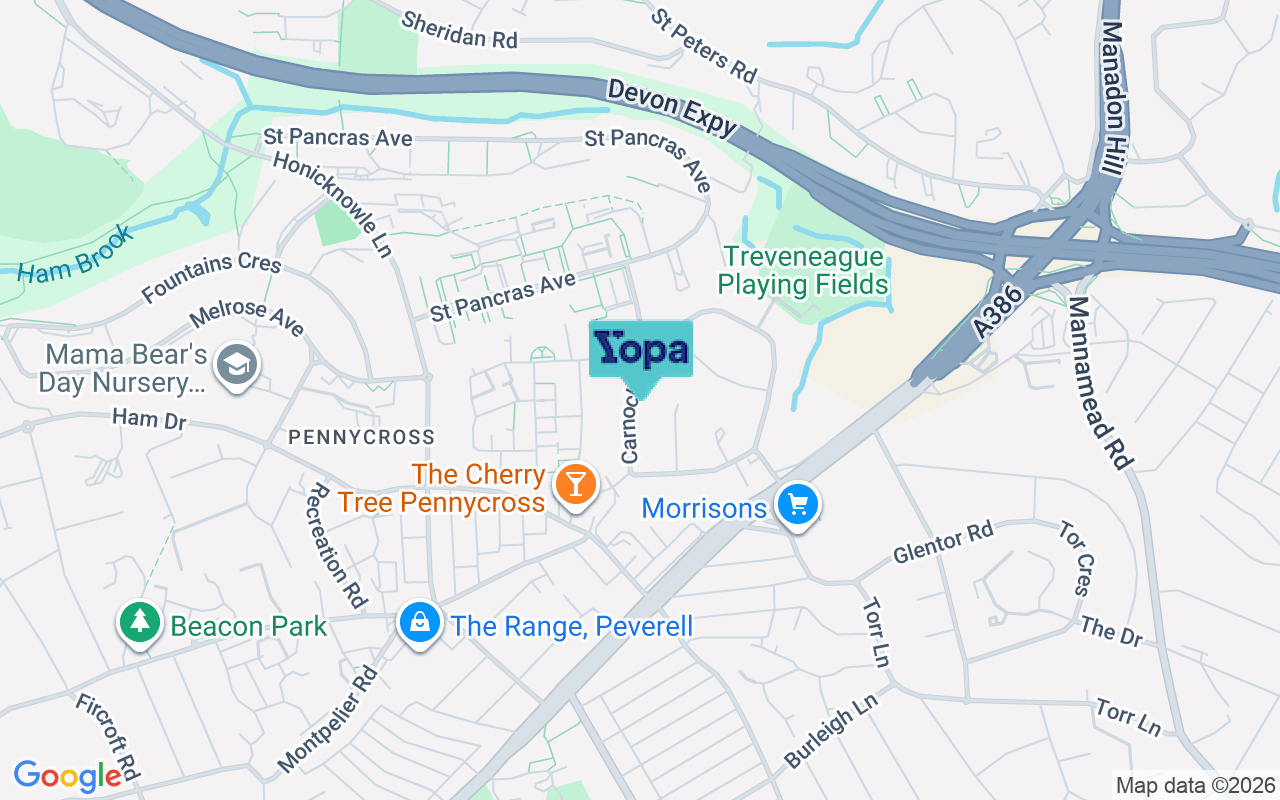 Map showing the location of PL2 3SH
