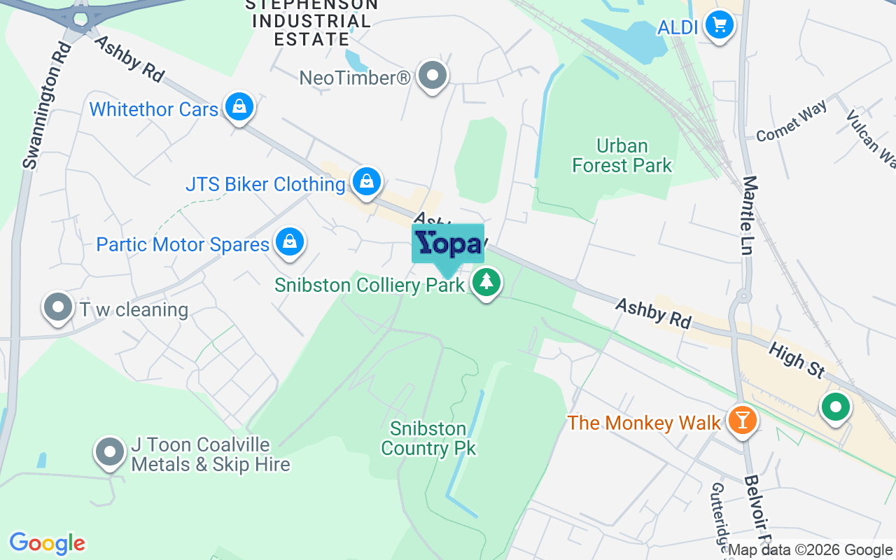 Map showing the location of LE67 3BY