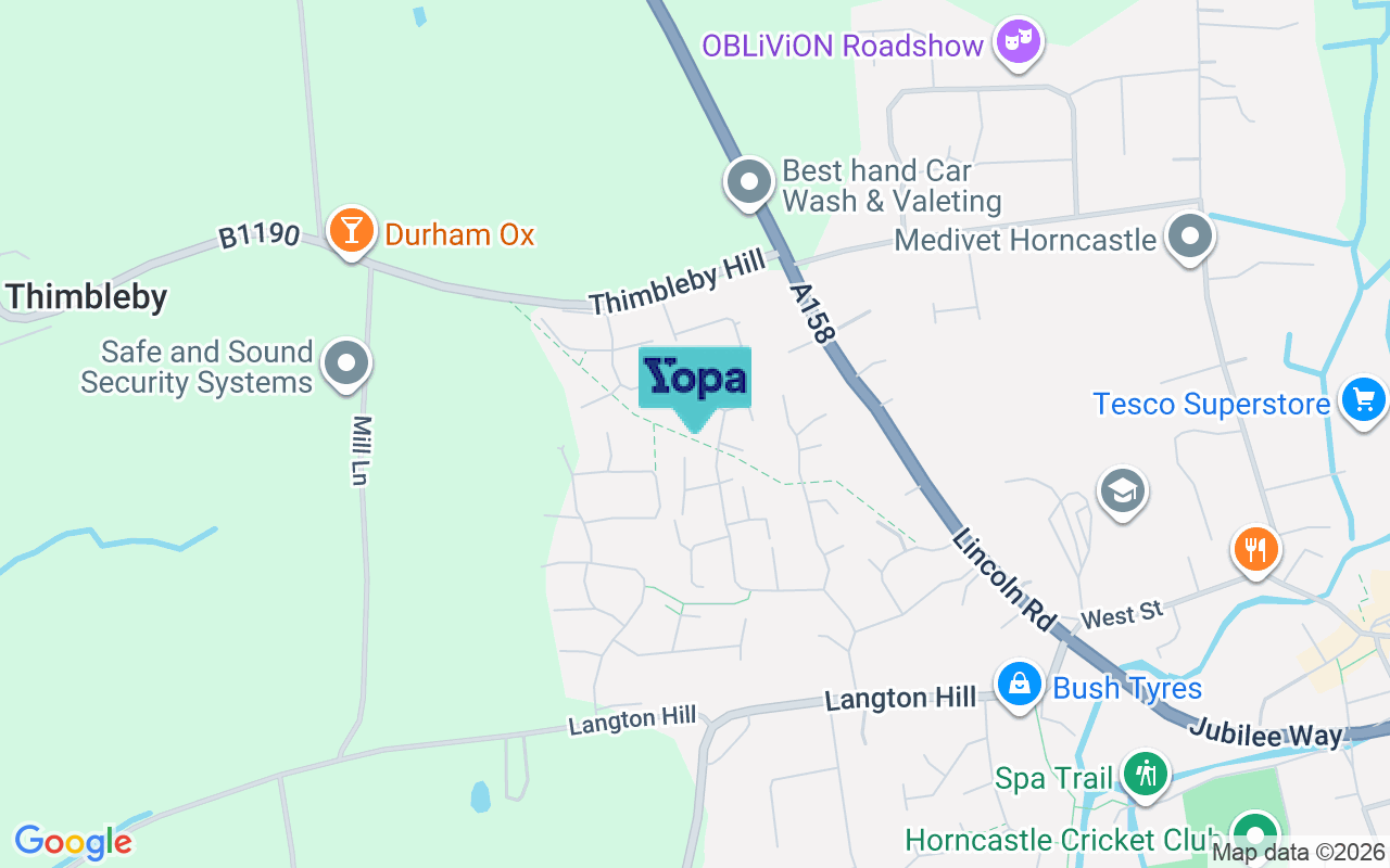 Map showing the location of LN9 5GB