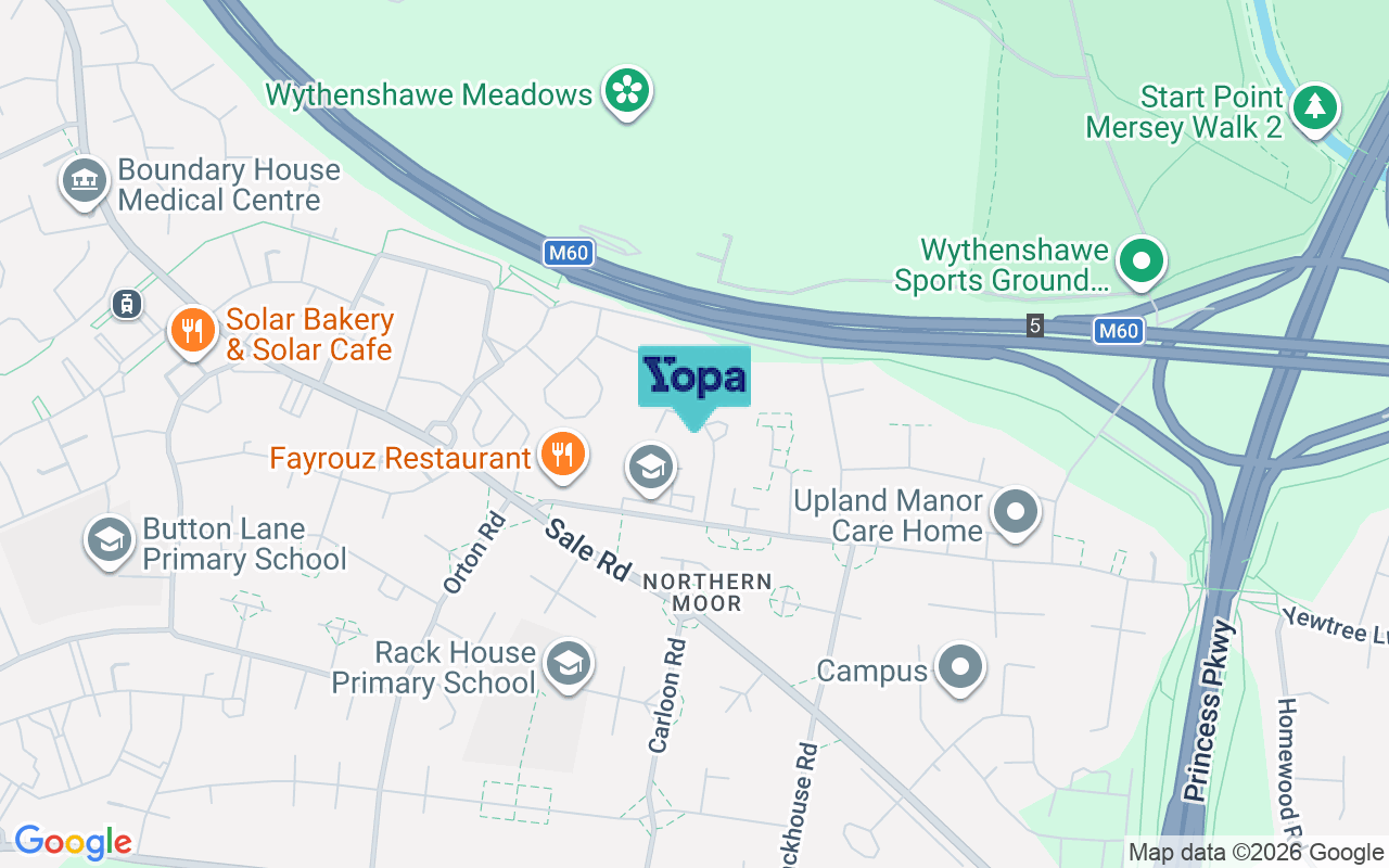 Map showing the location of M23 0FE