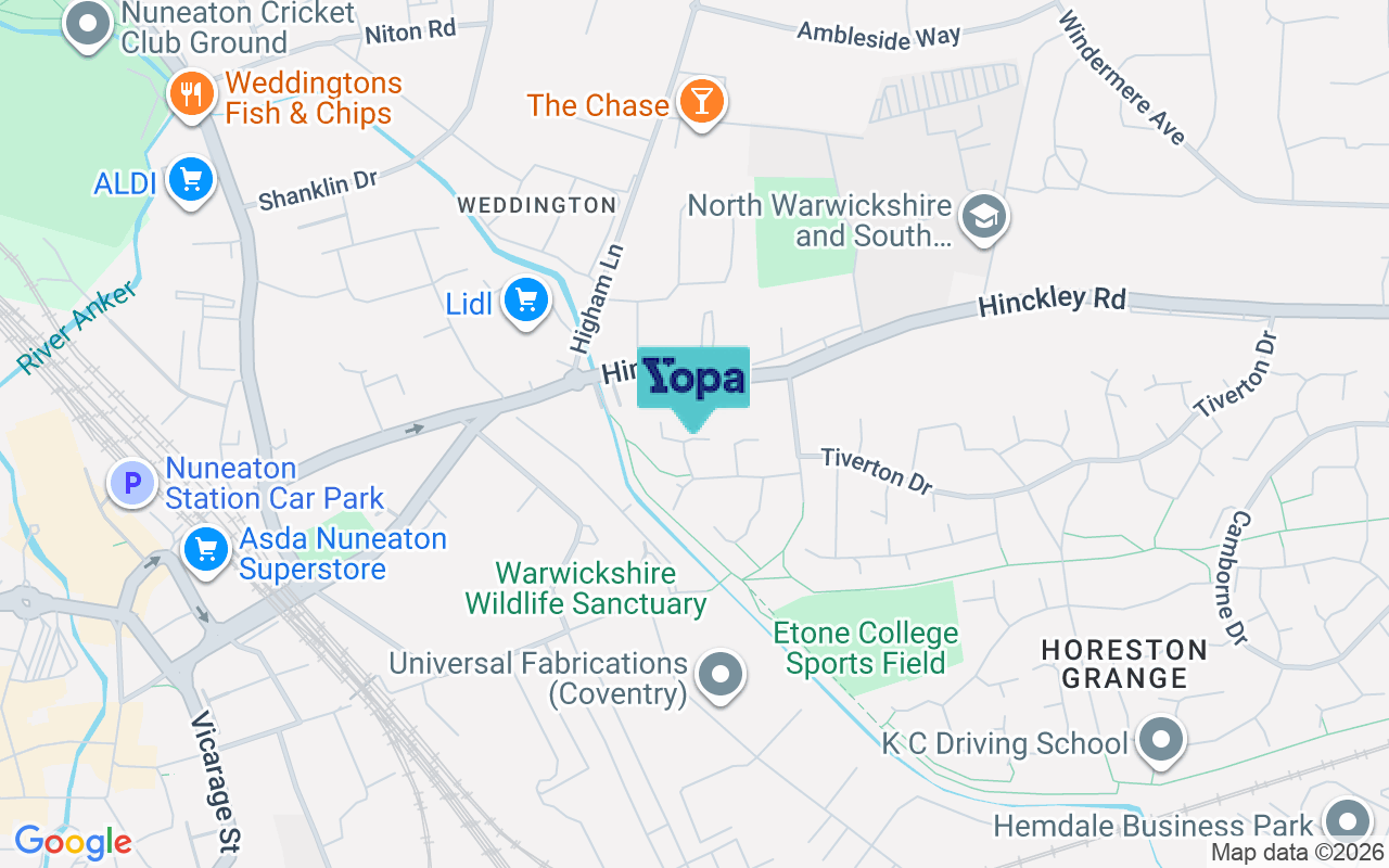 Map showing the location of CV11 6YB