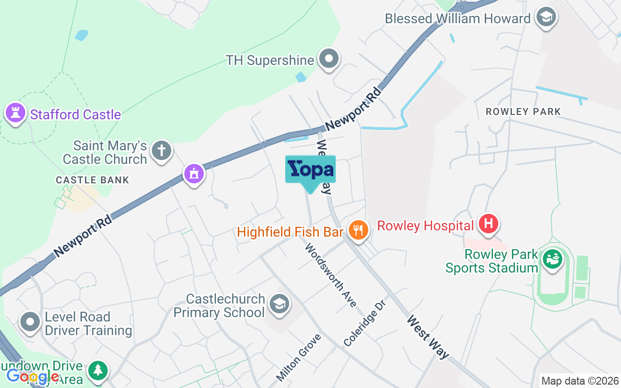 Map showing the location of ST17 9UR
