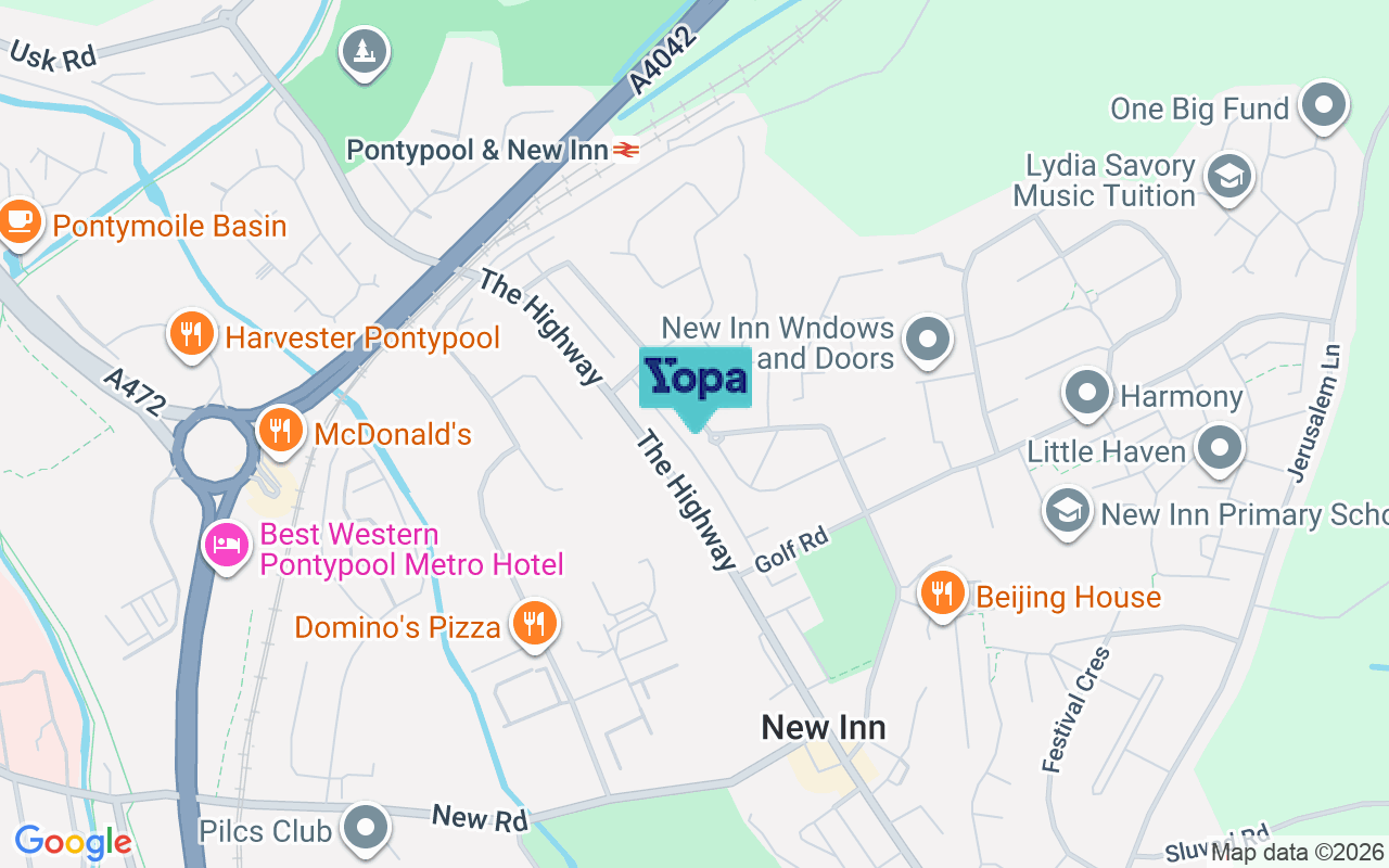 Map showing the location of NP4 0QL