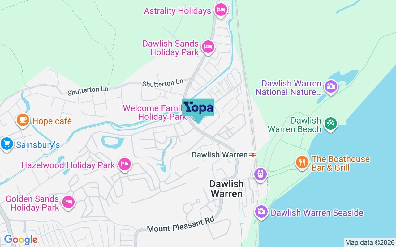 Map showing the location of EX7 0PH
