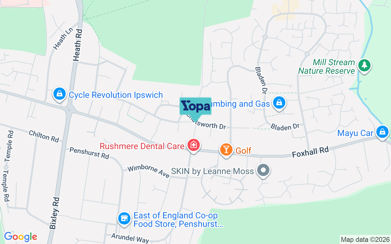 Map showing the location of IP4 5XA
