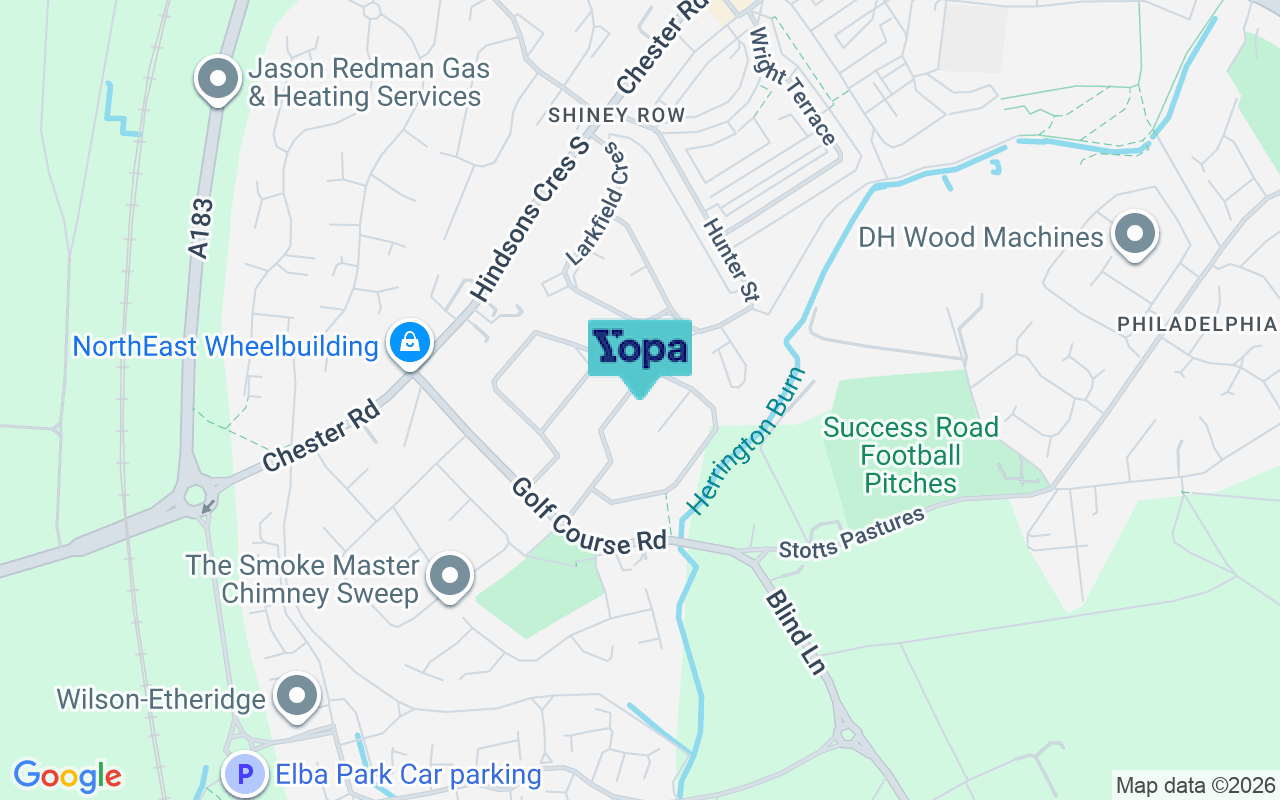 Map showing the location of DH4 4PQ