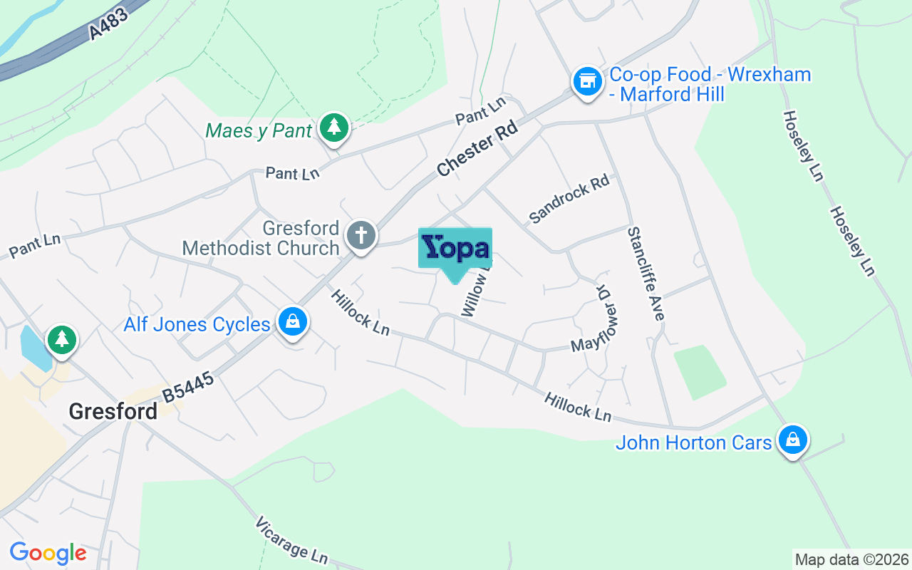 Map showing the location of LL12 8XS