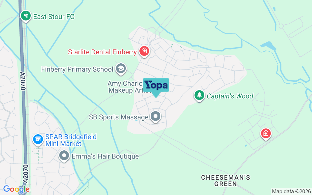 Map showing the location of TN25 7GL