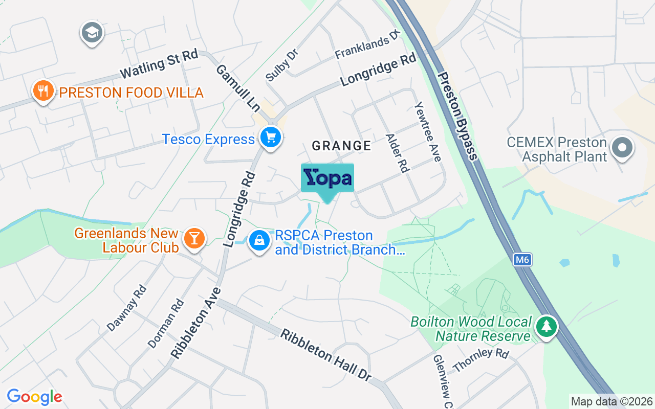 Map showing the location of PR2 6FN