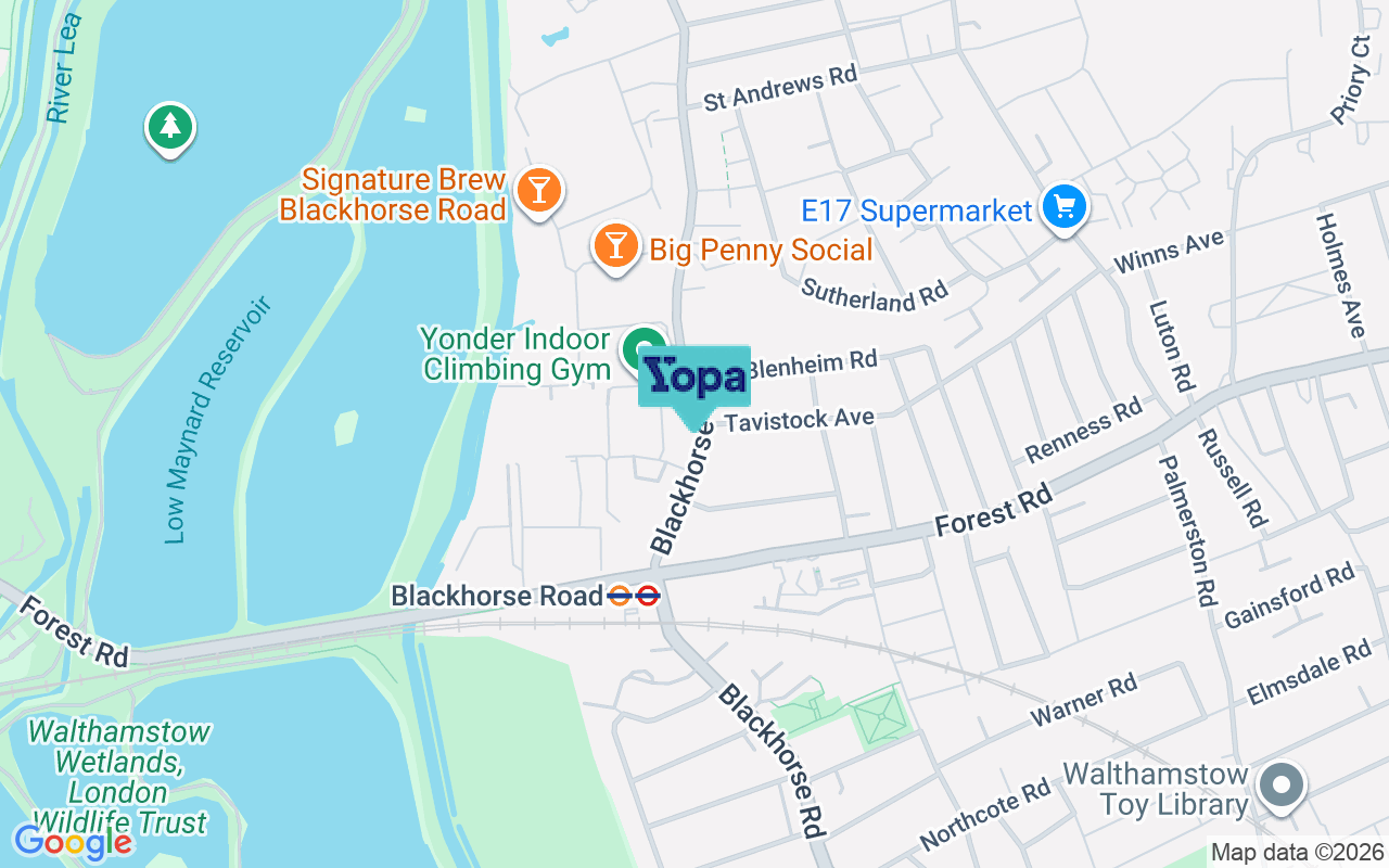 Map showing the location of E17 6DS