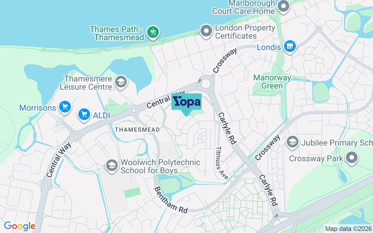 Map showing the location of SE28 8EE