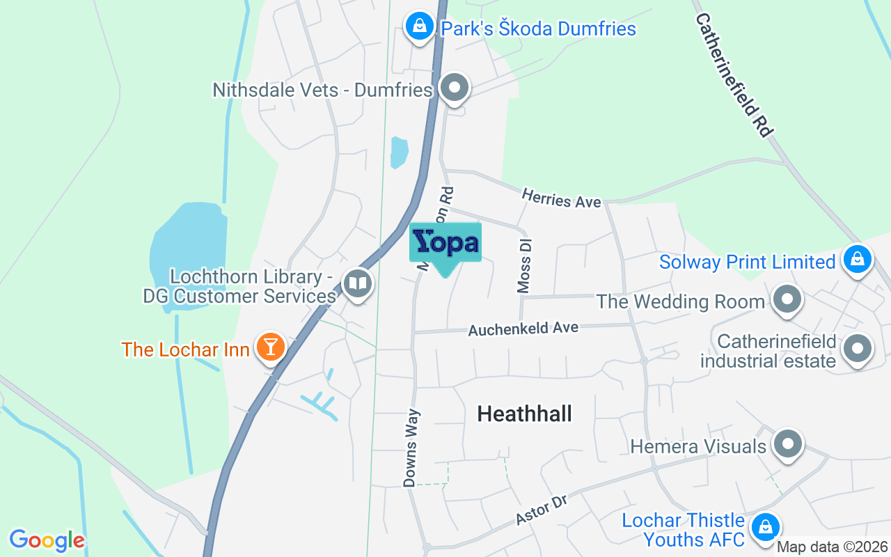 Map showing the location of DG1 3RN