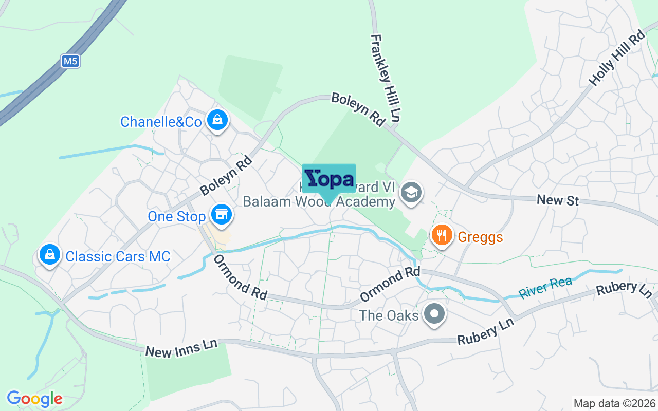Map showing the location of B45 0NJ