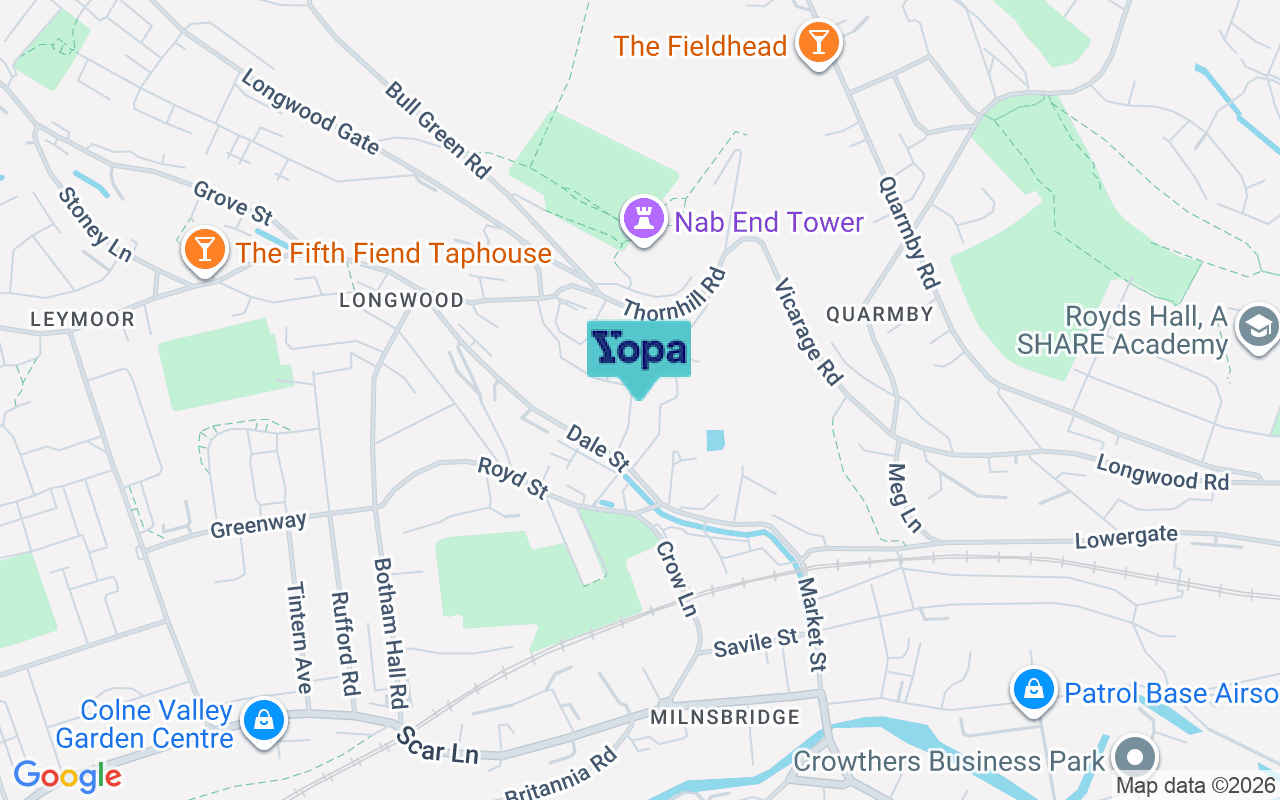 Map showing the location of HD3 4TD