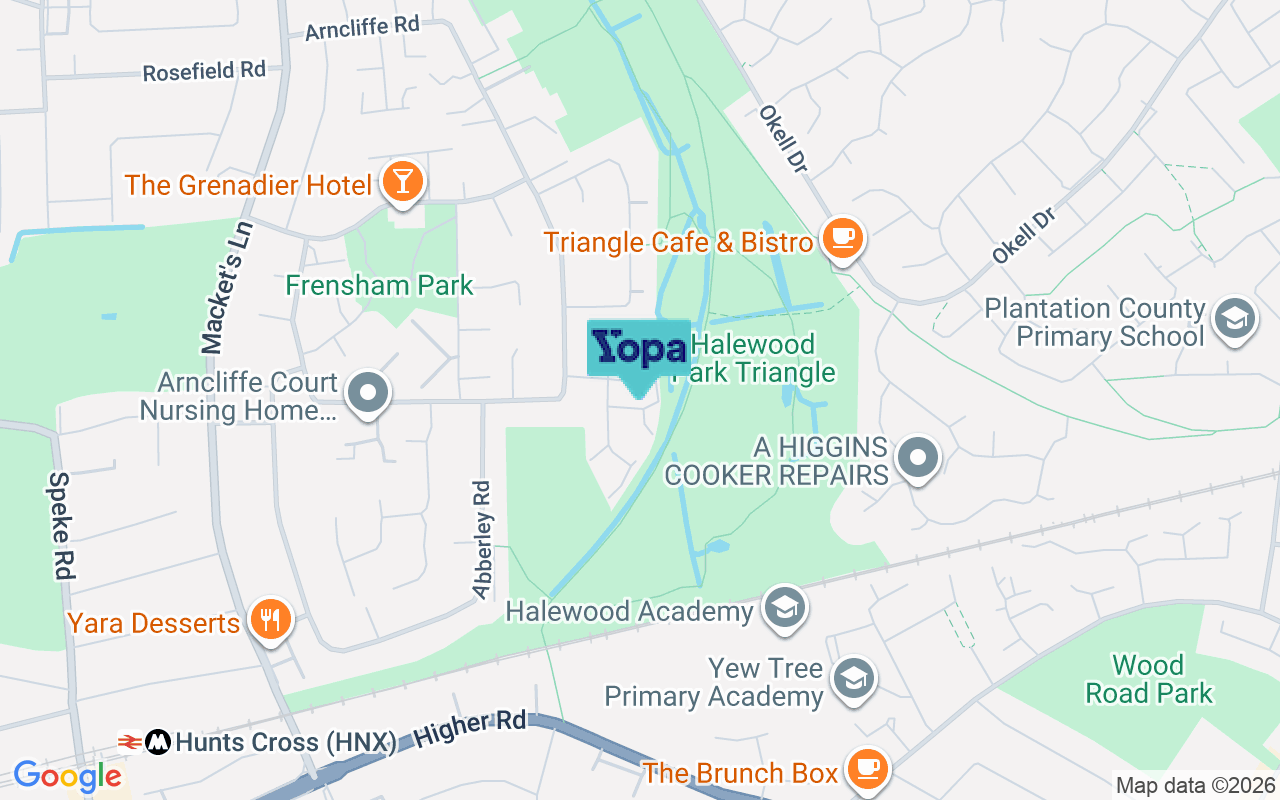 Map showing the location of L25 9SH