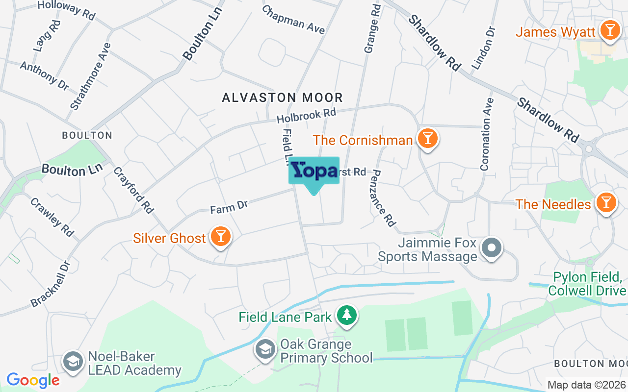 Map showing the location of DE24 0LE