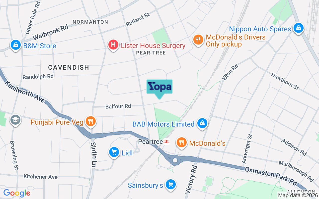 Map showing the location of DE23 8UR