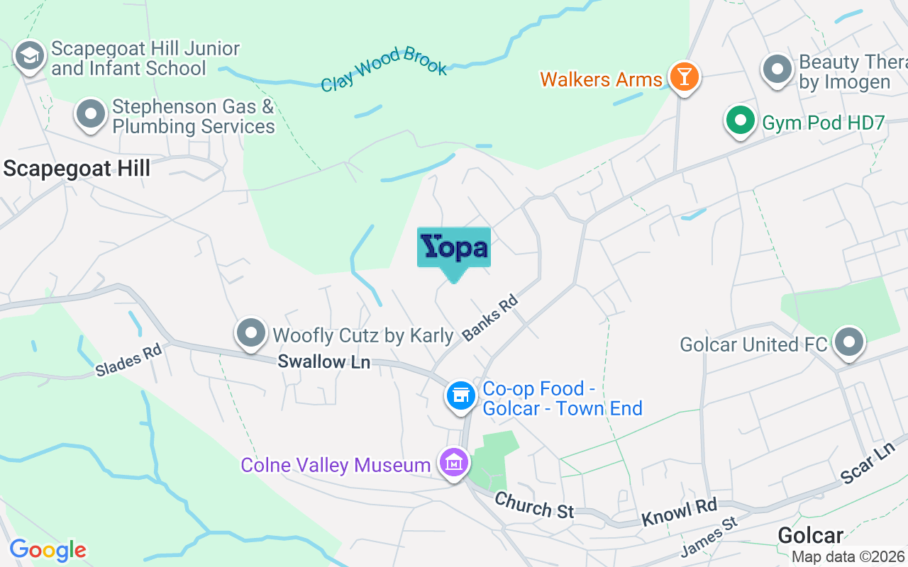 Map showing the location of HD7 4RQ