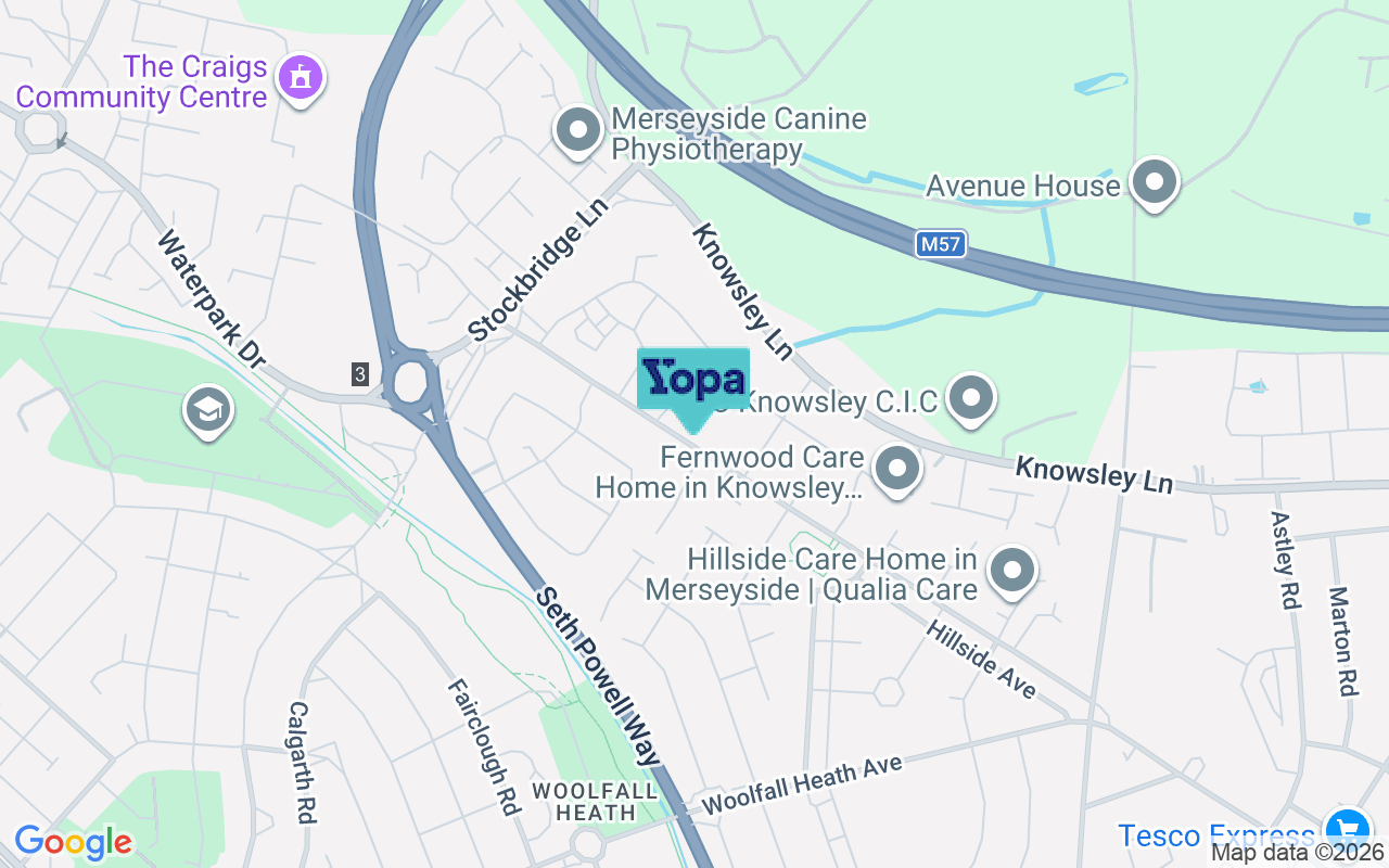 Map showing the location of L36 8DY