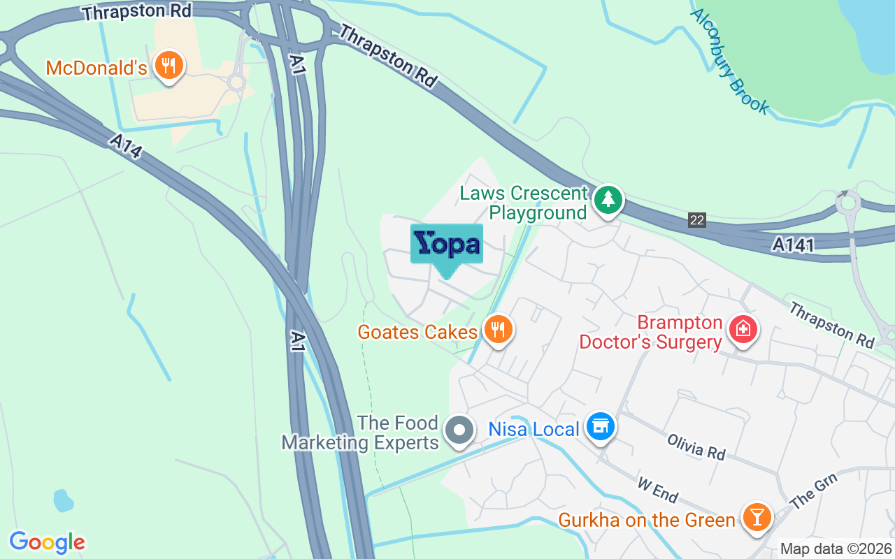 Map showing the location of PE28 4FT