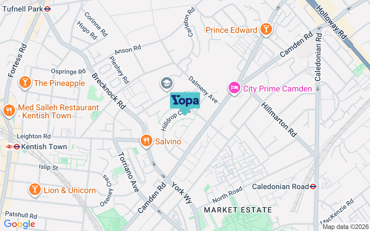 Map showing the location of N7 0JF