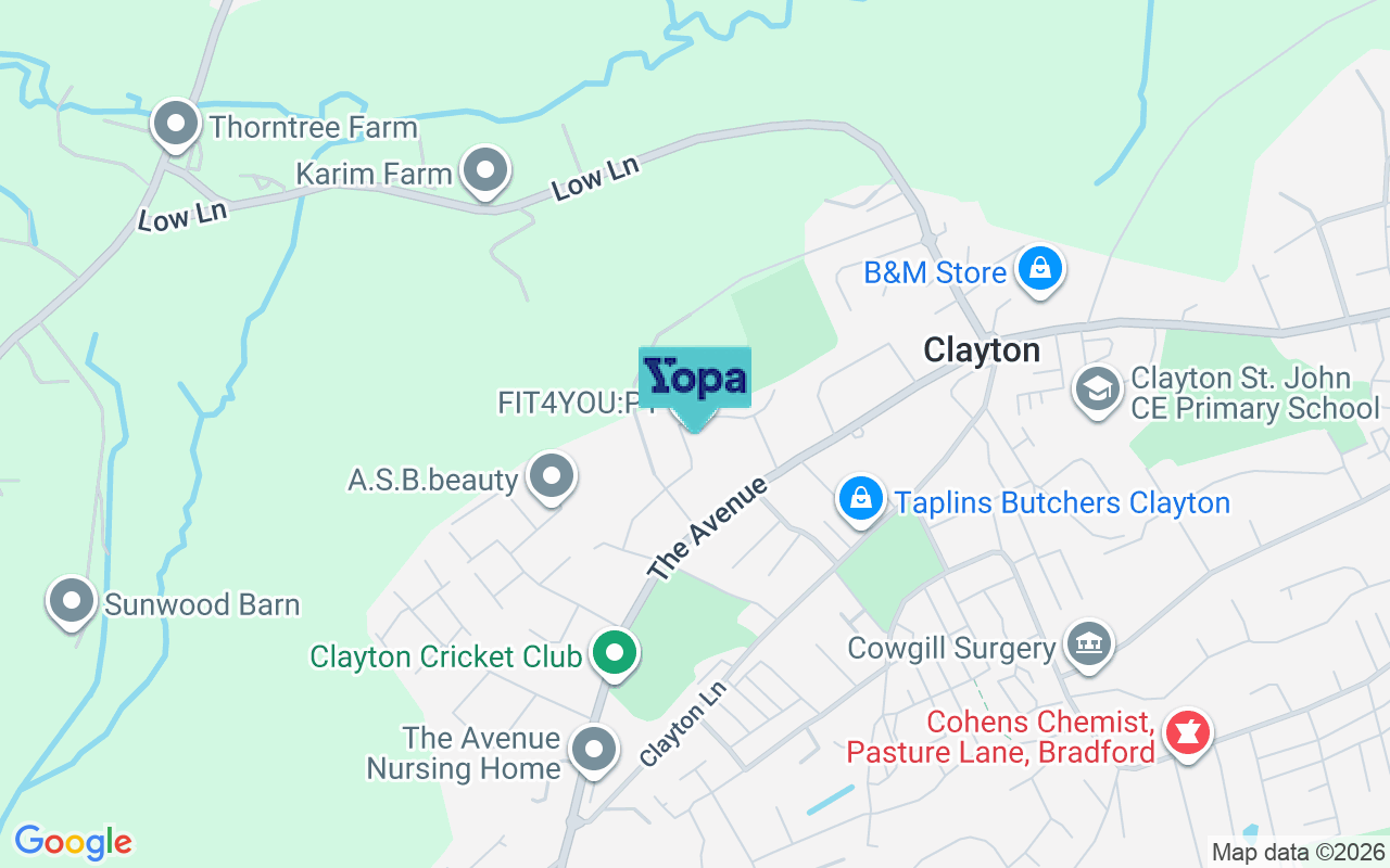 Map showing the location of BD14 6RZ