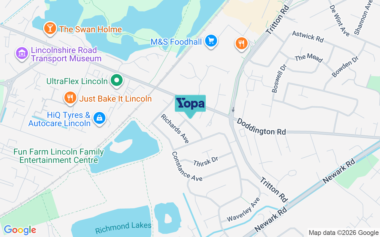 Map showing the location of LN6 8SL