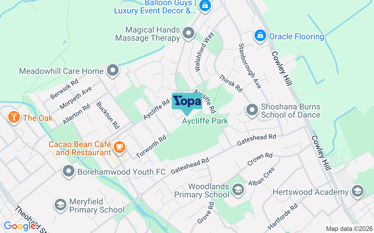 Map showing the location of WD6 4JB