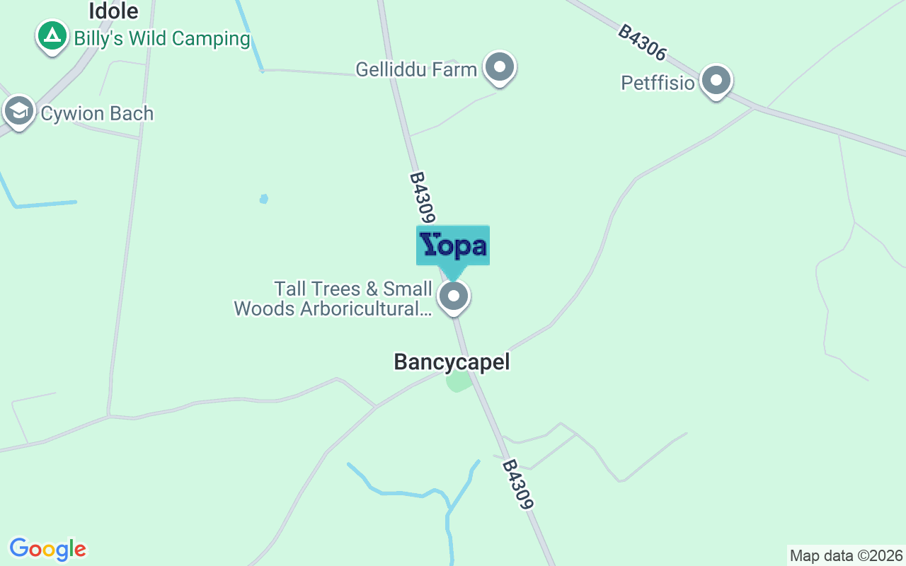 Map showing the location of SA32 8EB