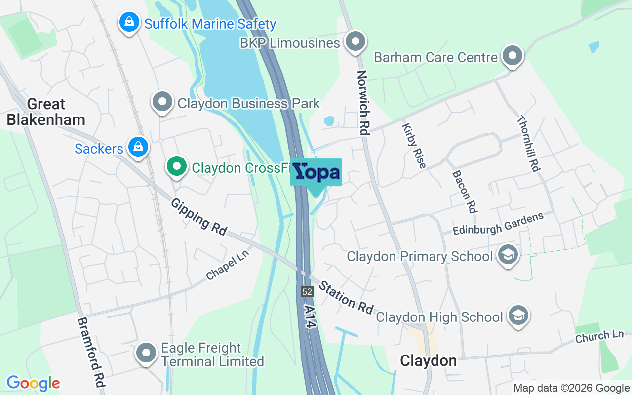Map showing the location of IP6 0TF
