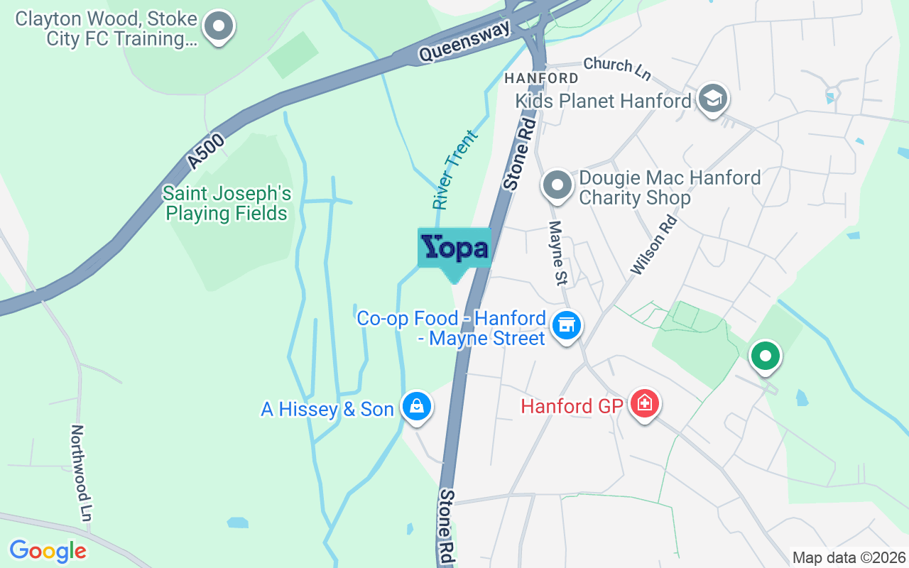 Map showing the location of ST4 8NJ