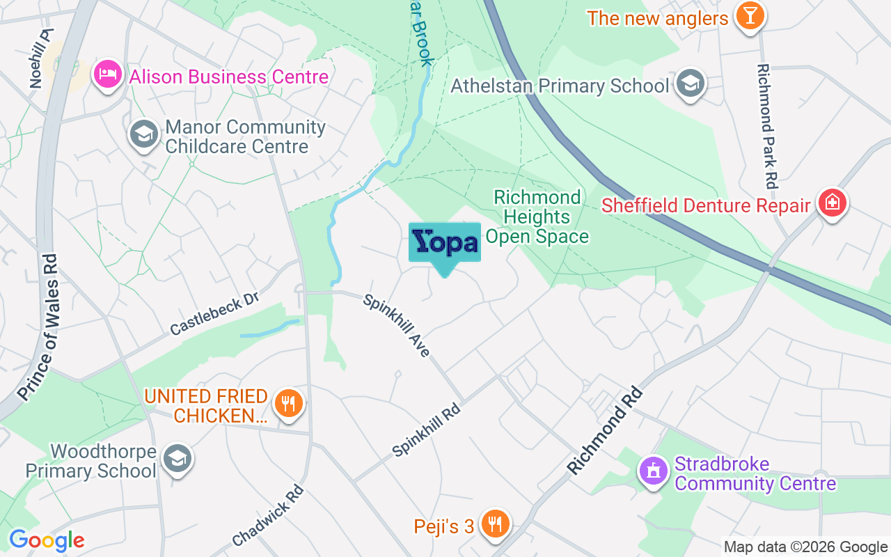 Map showing the location of S13 8EN