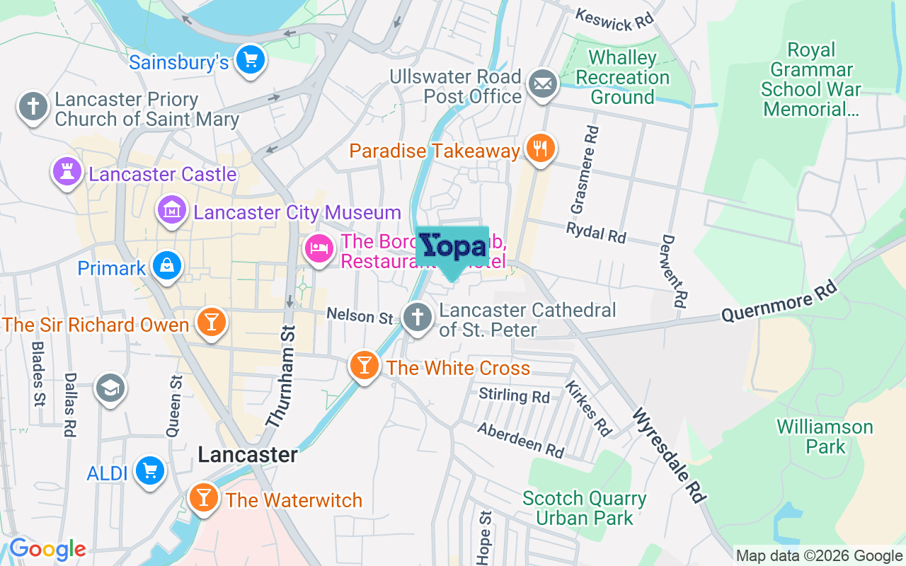 Map showing the location of LA1 3QR