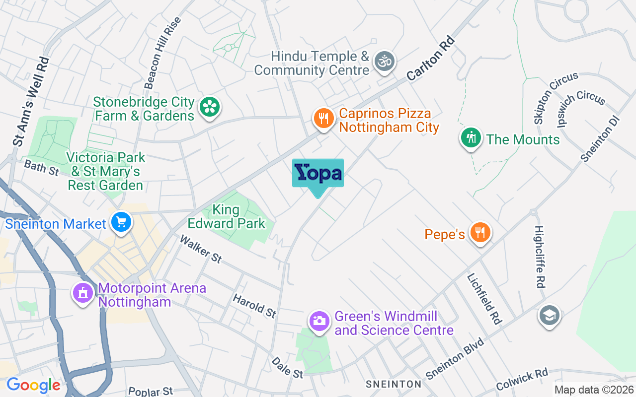 Map showing the location of NG3 2BH