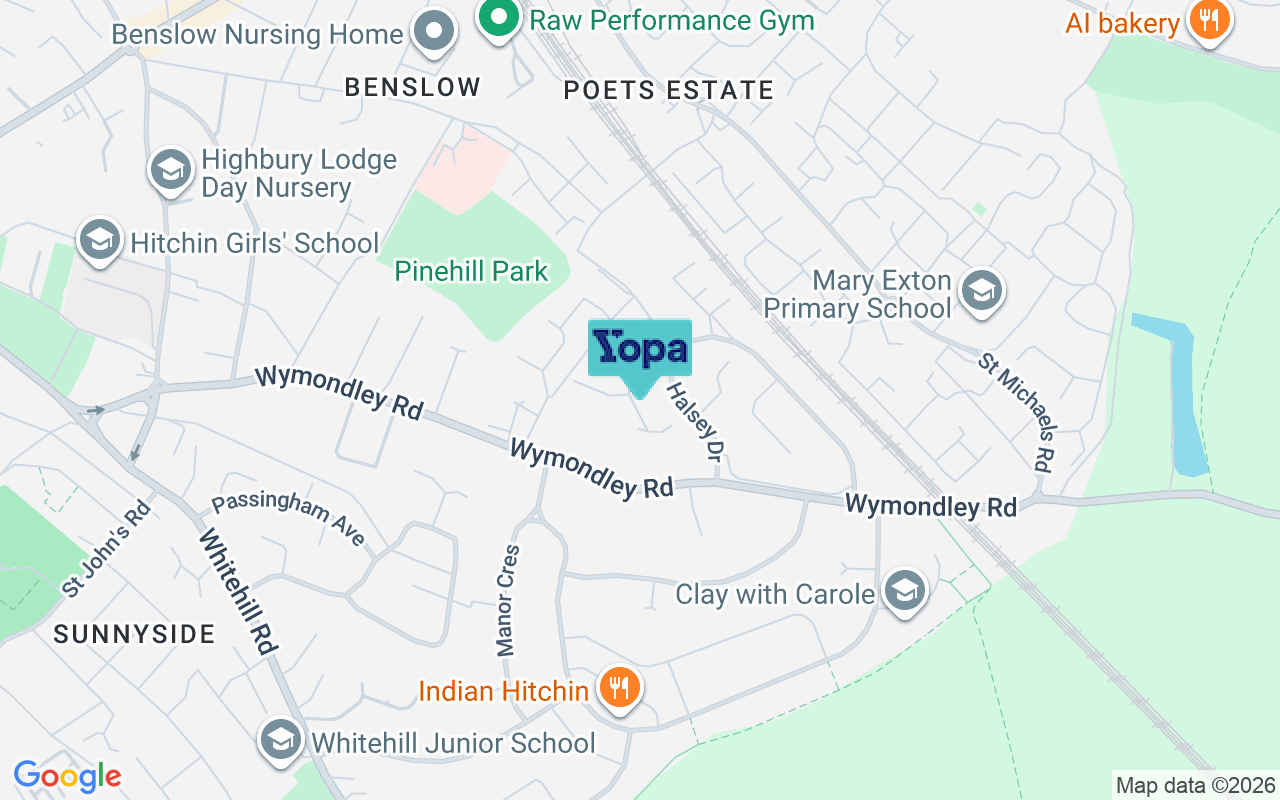 Map showing the location of SG4 9QD