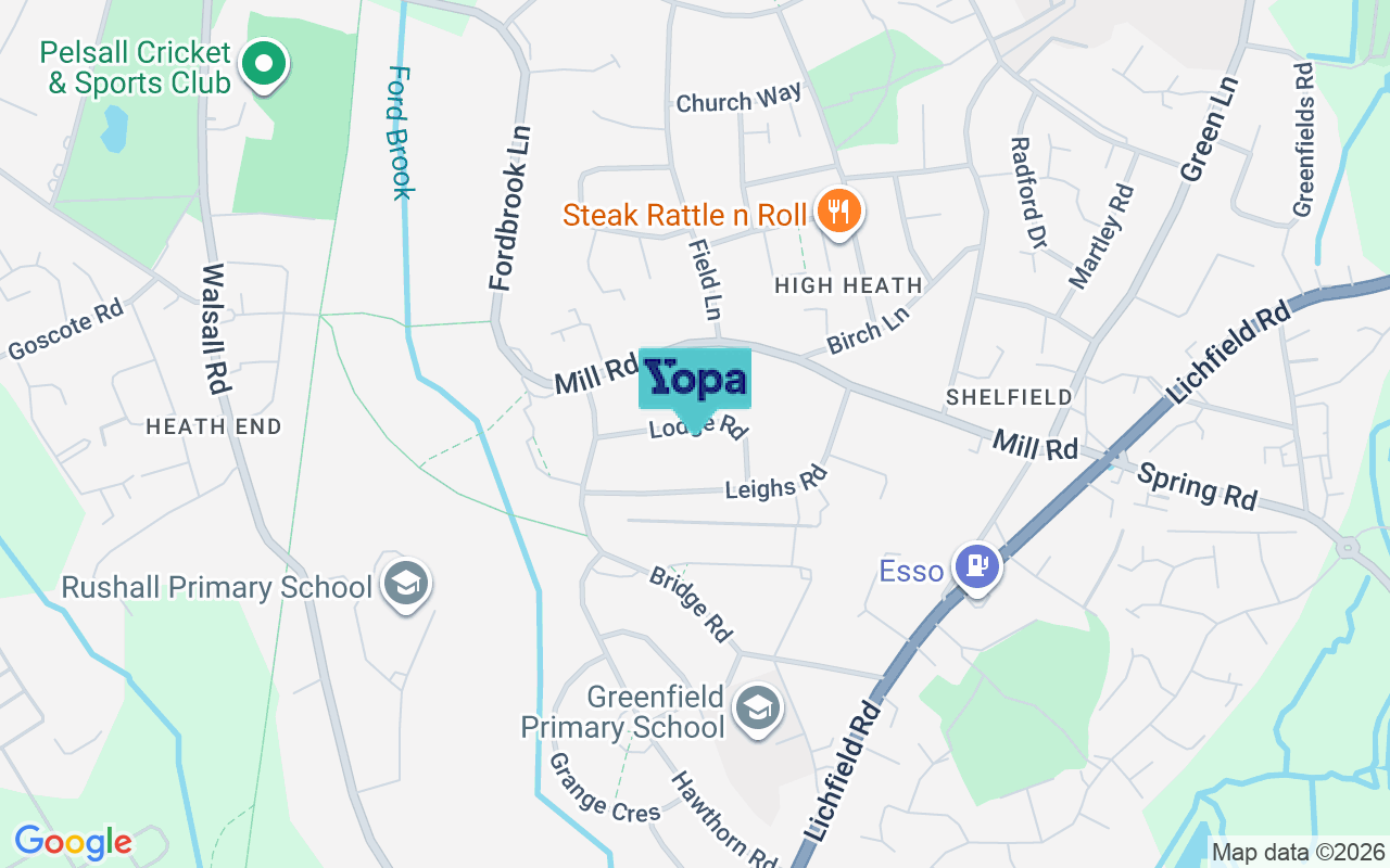 Map showing the location of WS4 1DE