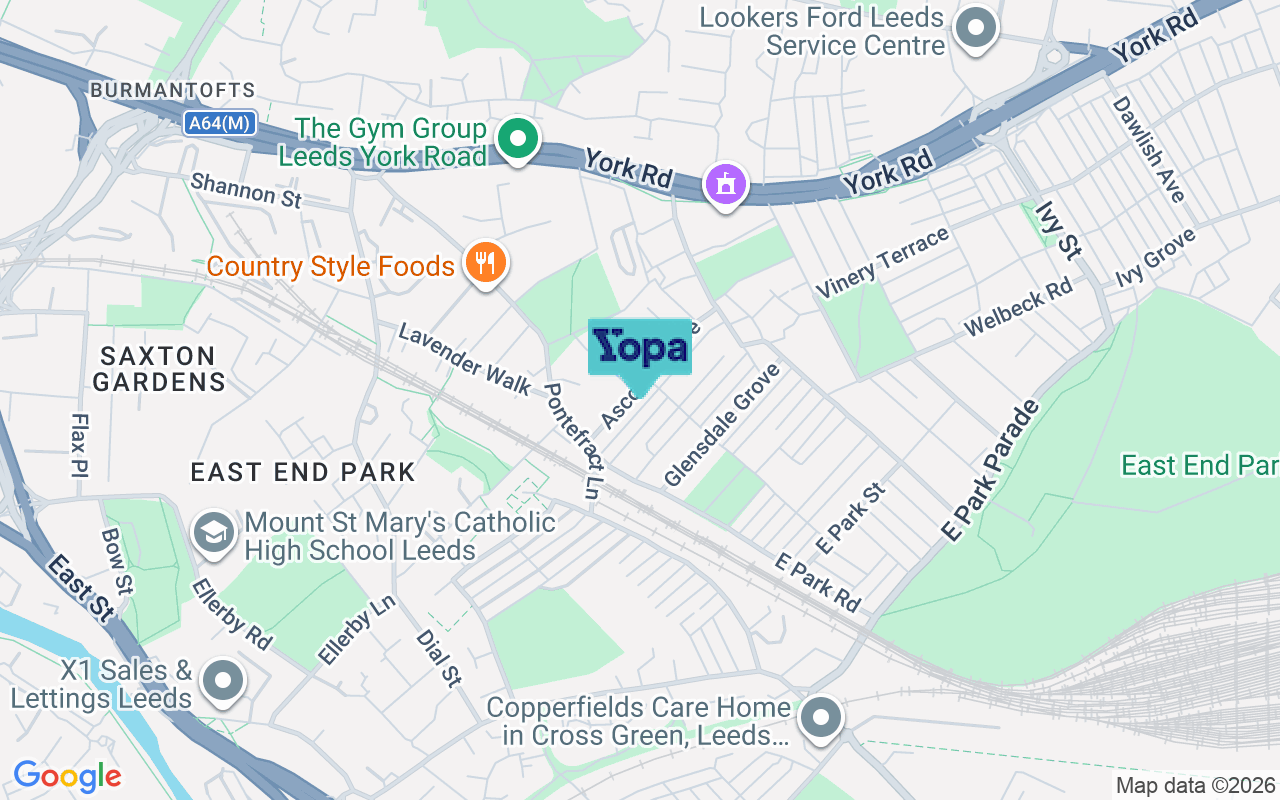 Map showing the location of LS9 9JE