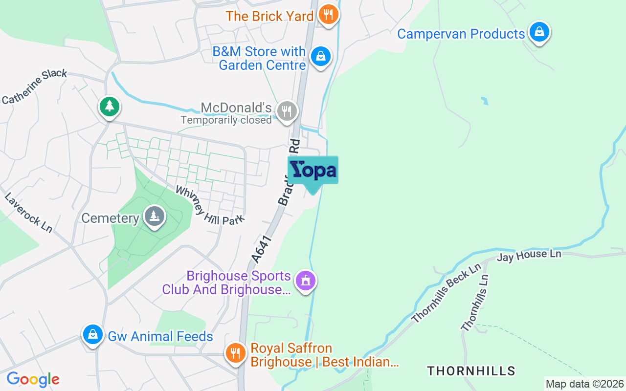 Map showing the location of HD6 4BW