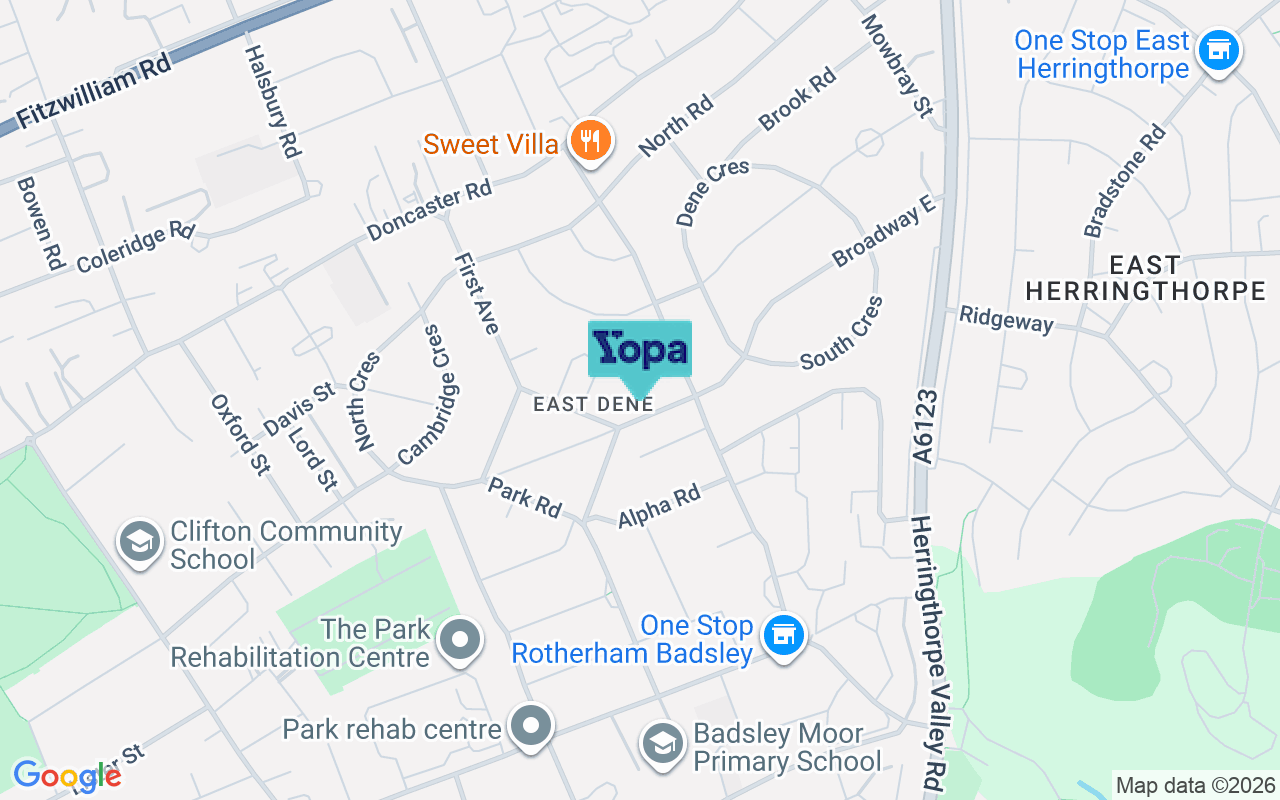 Map showing the location of S65 2HG
