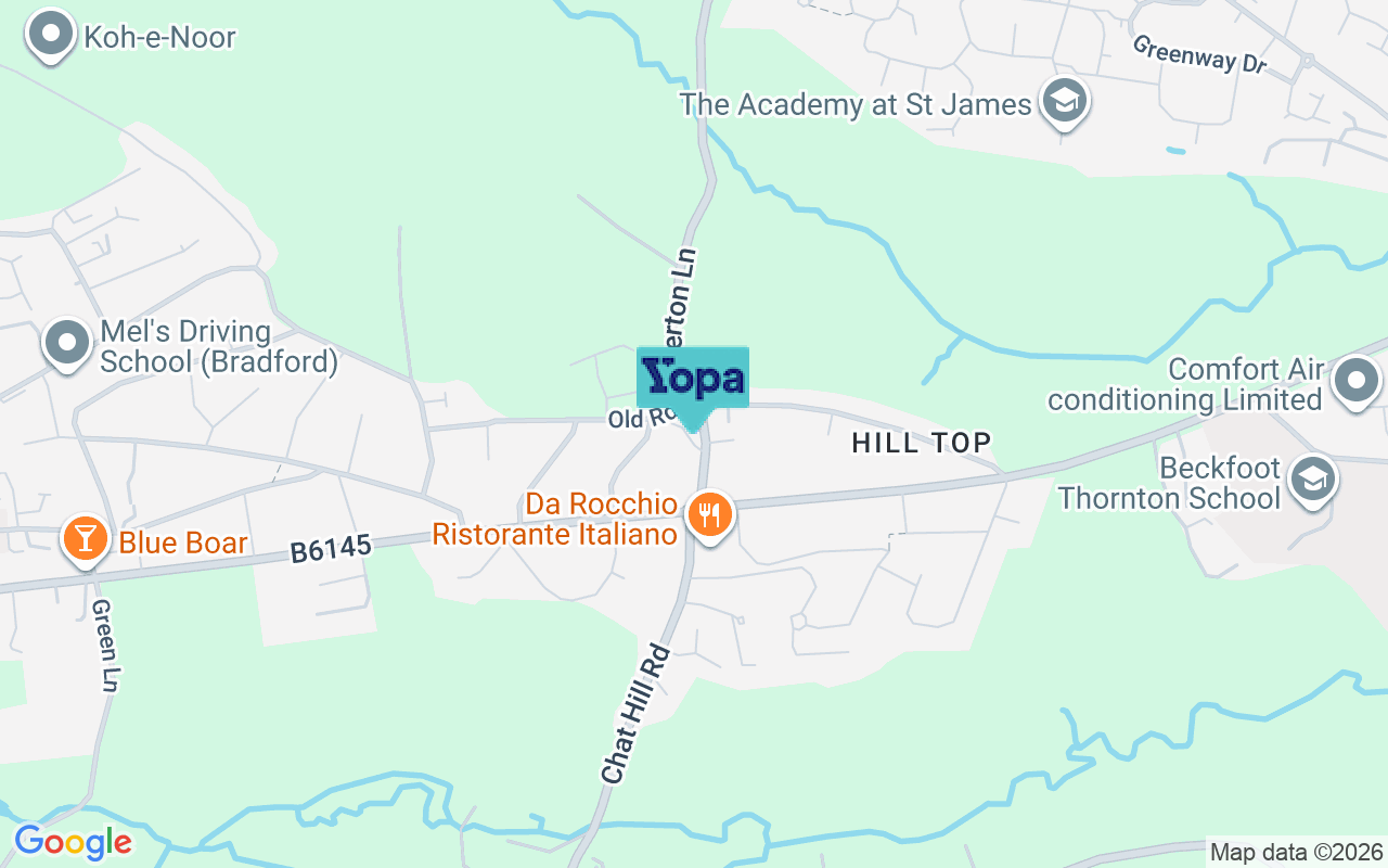 Map showing the location of BD13 3DP