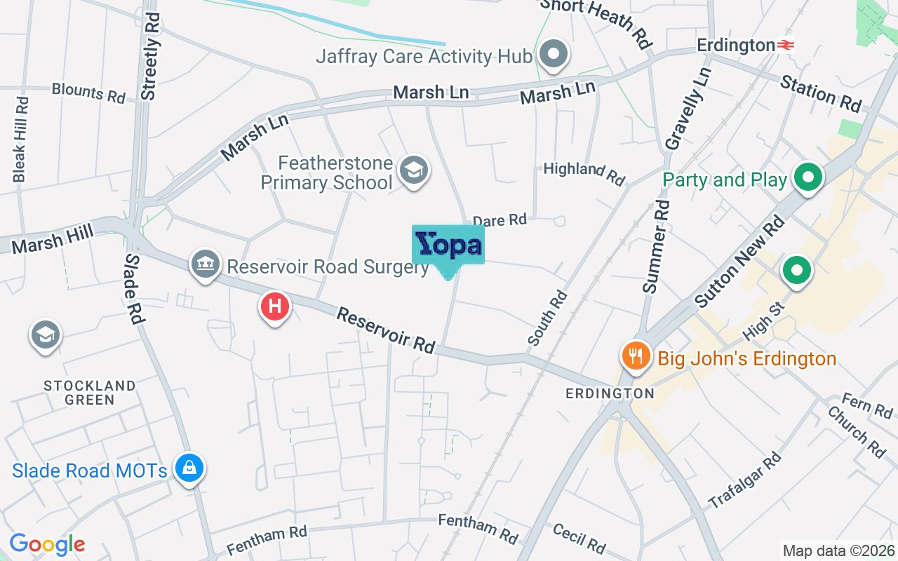 Map showing the location of B23 6ES