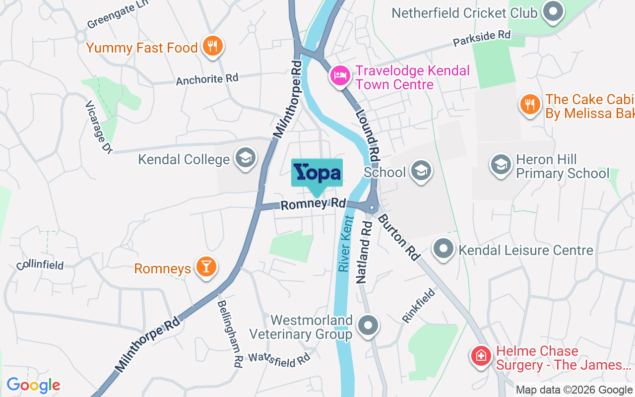 Map showing the location of LA9 5RA