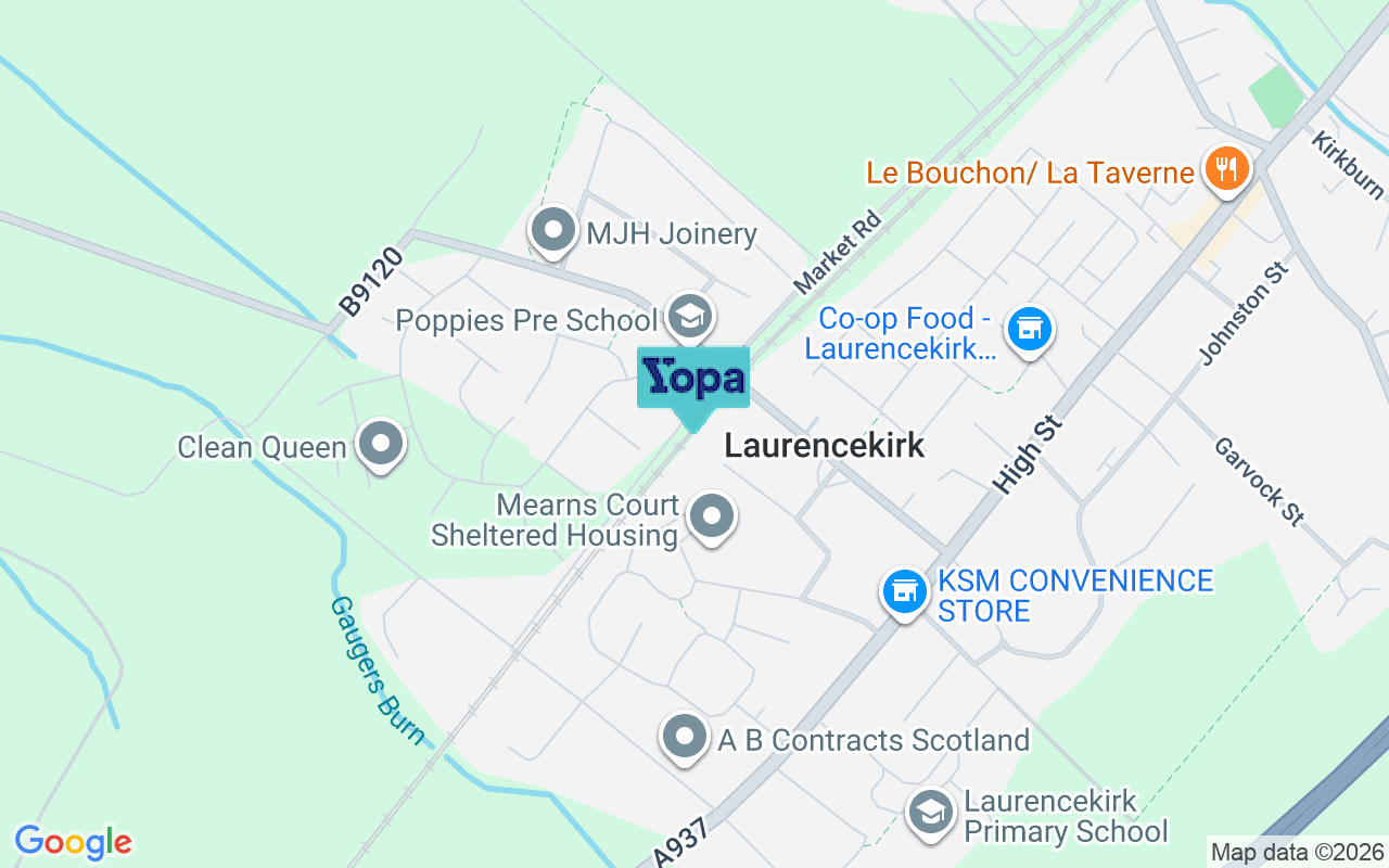 Map showing the location of AB30 1BT