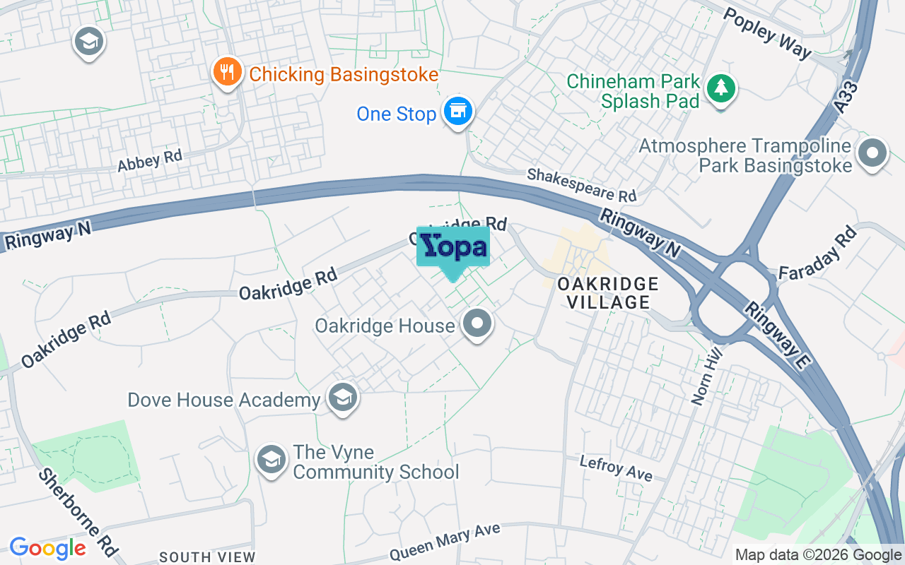 Map showing the location of RG21 5QY
