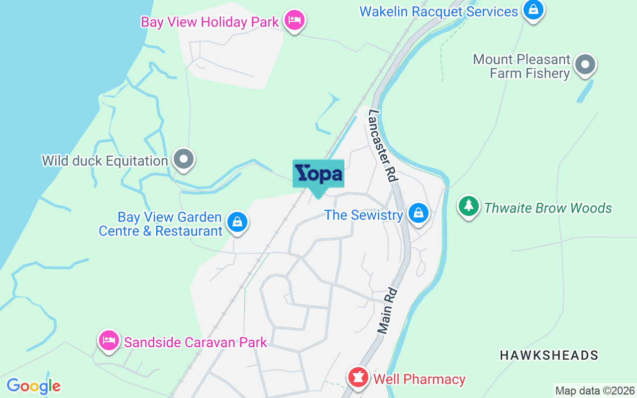 Map showing the location of LA5 8EL