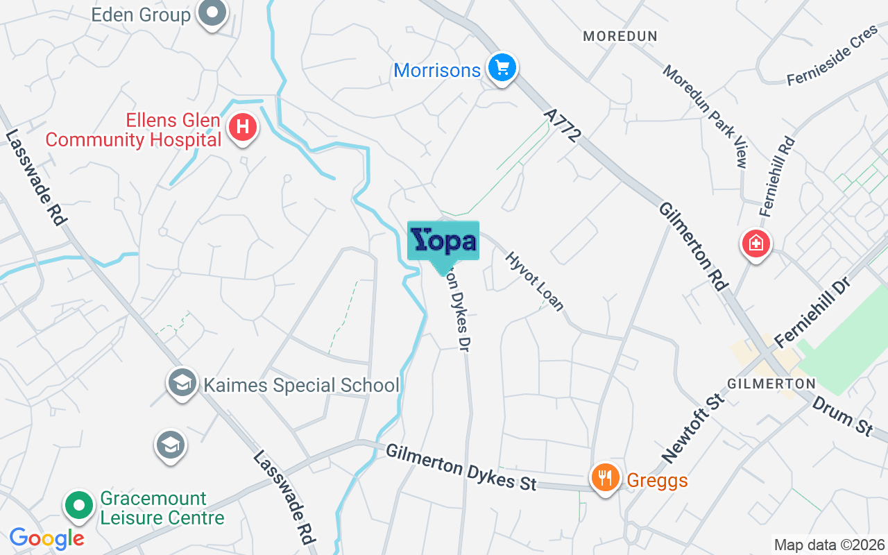 Map showing the location of EH17 8LP