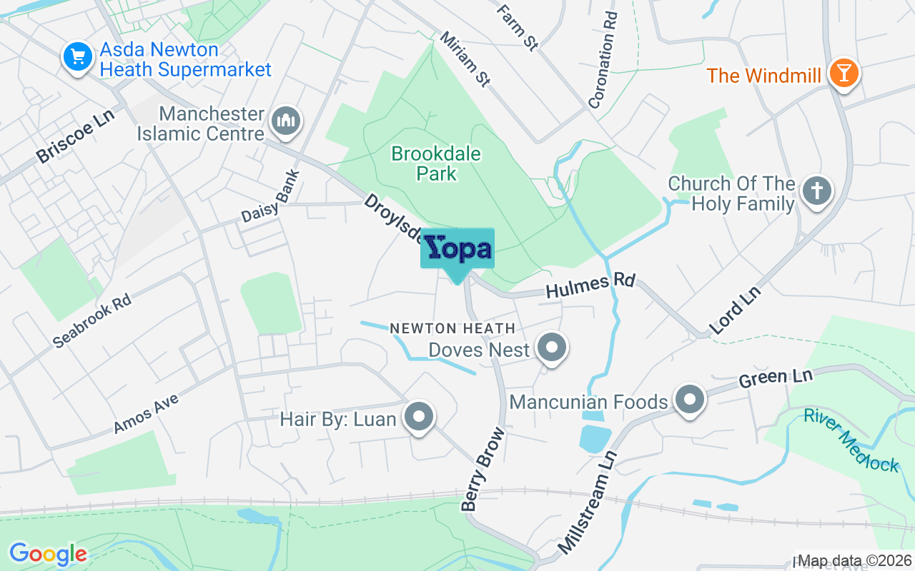 Map showing the location of M40 1QL