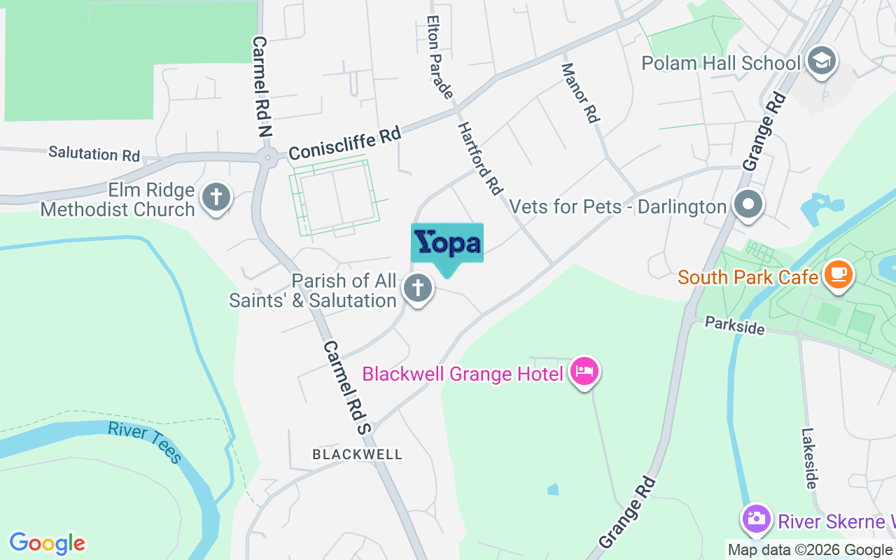 Map showing the location of DL3 8DZ