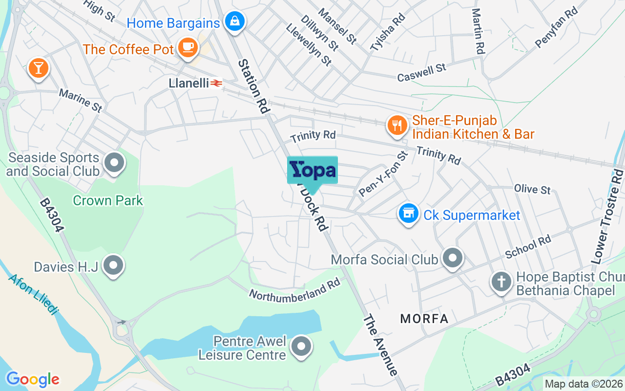 Map showing the location of SA15 2EH